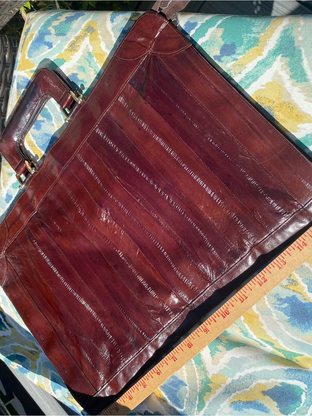 Korean Sunco Burgundy Eel Skin Briefcase - Professional Padfolio